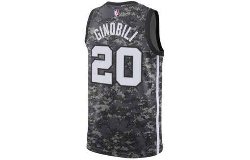 Nike San Antonio Spurs Ginobili No. 20 Swingman Jersey | Black