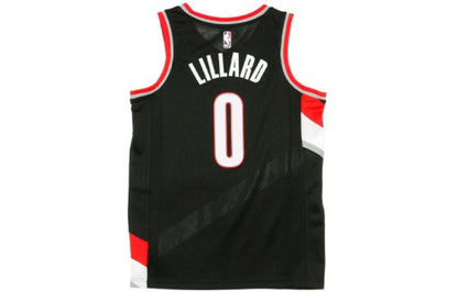 Nike Blazers Lillard No. 0 Black SW Fan Edition Basketball Jersey