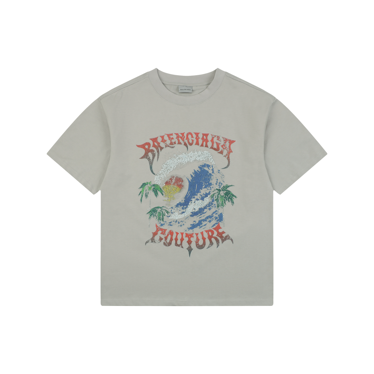 Balenciaga SS26 Vintage Surfer Graphic Knit T-Shirt – Men's