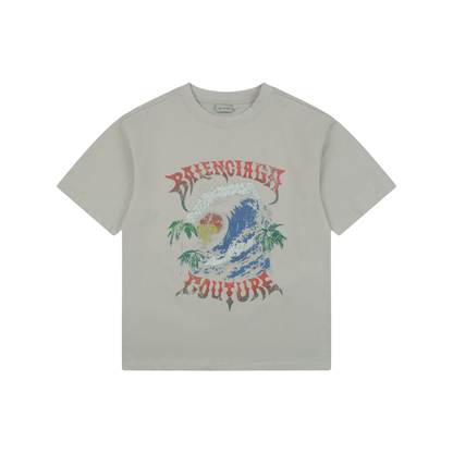 Balenciaga SS26 Vintage Surfer Graphic Knit T-Shirt – Men's