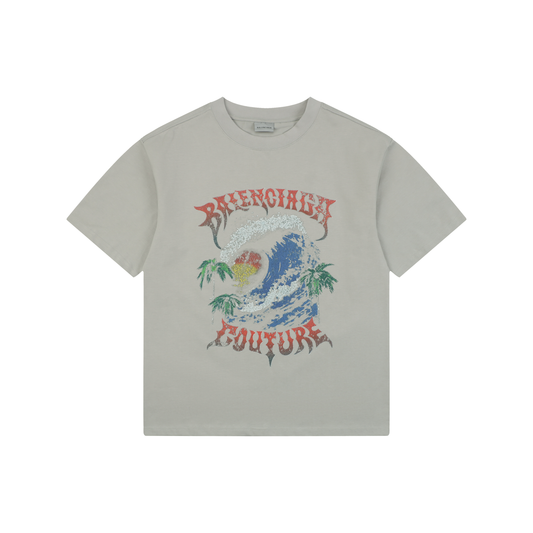 Balenciaga SS26 Vintage Surfer Graphic Knit T-Shirt – Men's