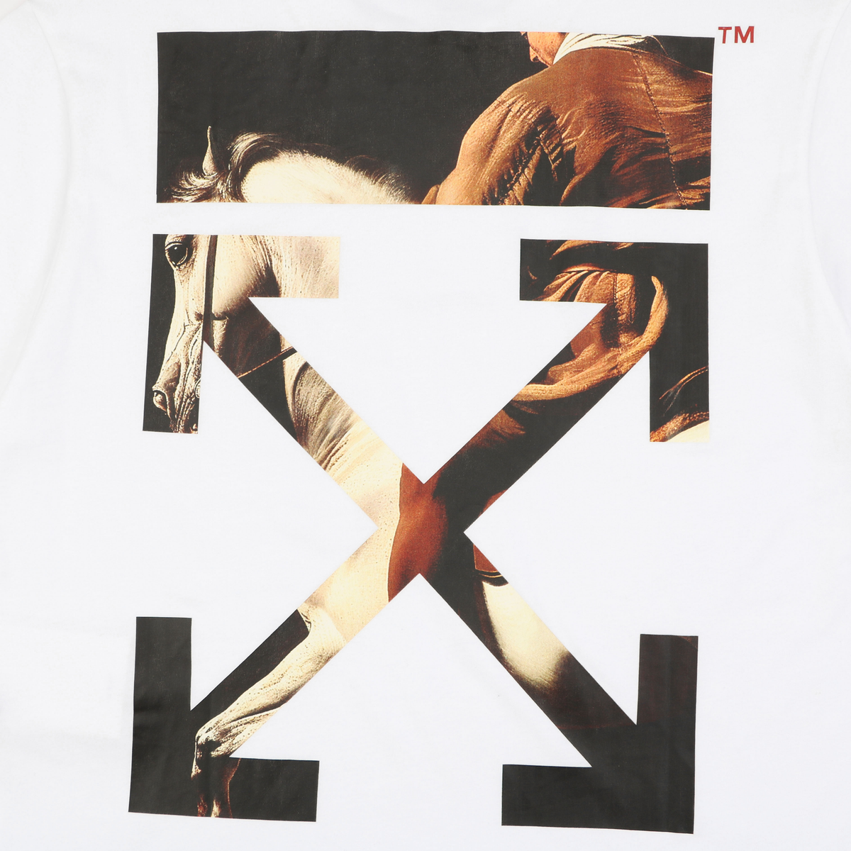 Off-White Horse-Riding Arrow Print T-Shirt | White Short-Sleeve
