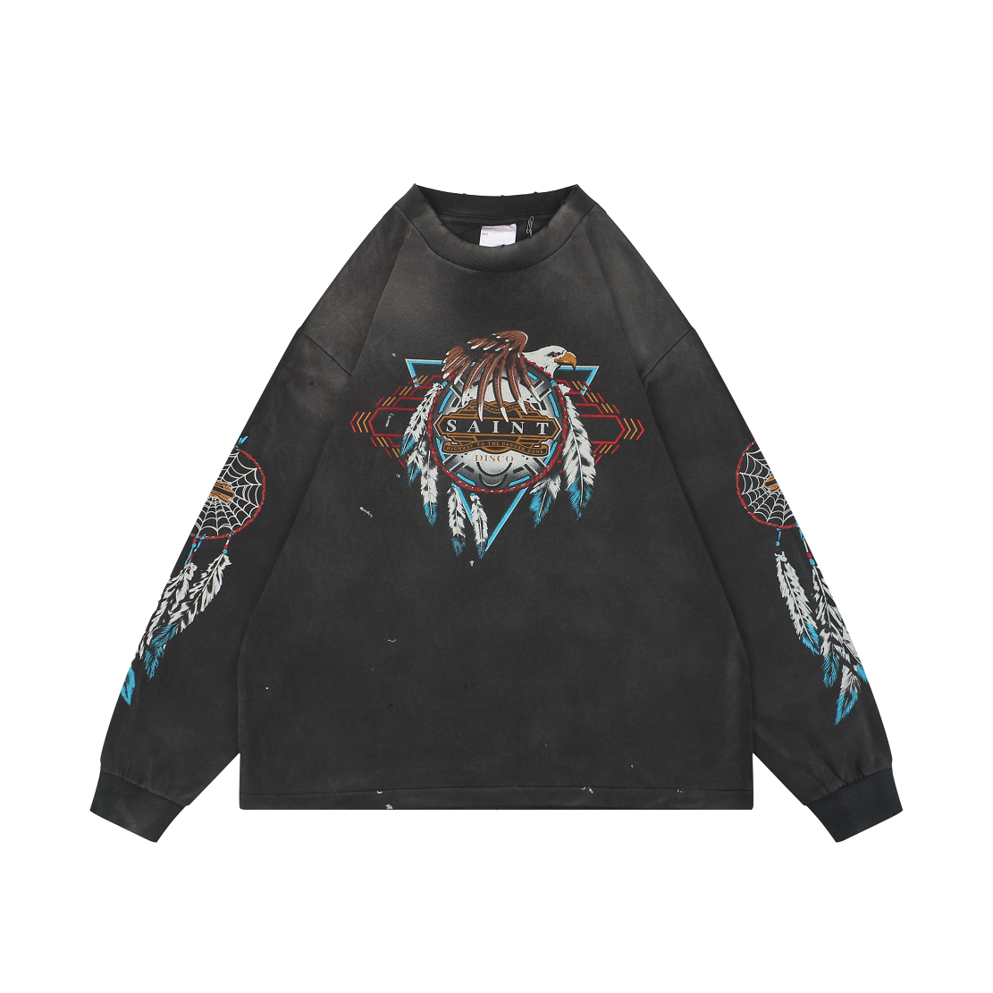 Saint Michael Flying Eagle Feather Print Long-Sleeve T-Shirt