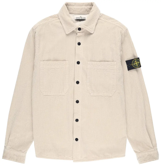 Stone Island Unisex Corduroy Workwear-Inspired Long-Sleeve Shirt Dress