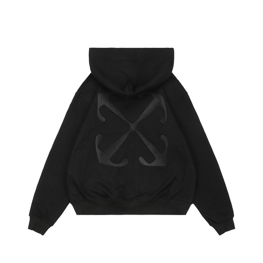 Off-White Tonal Anchor & Arrow Embroidery Hoodie