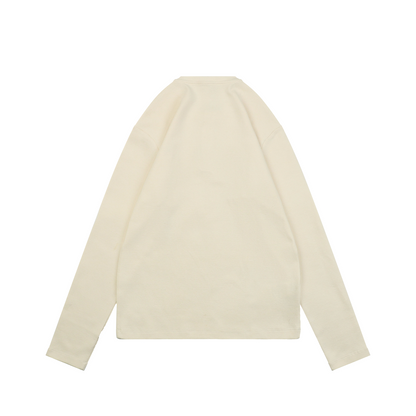 Chrome Hearts Youth Waffle-Knit Long-Sleeve Henley Shirt with Silver Buttons