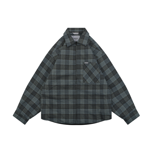 Balenciaga Blue-Grey Plaid Quilted Jacket