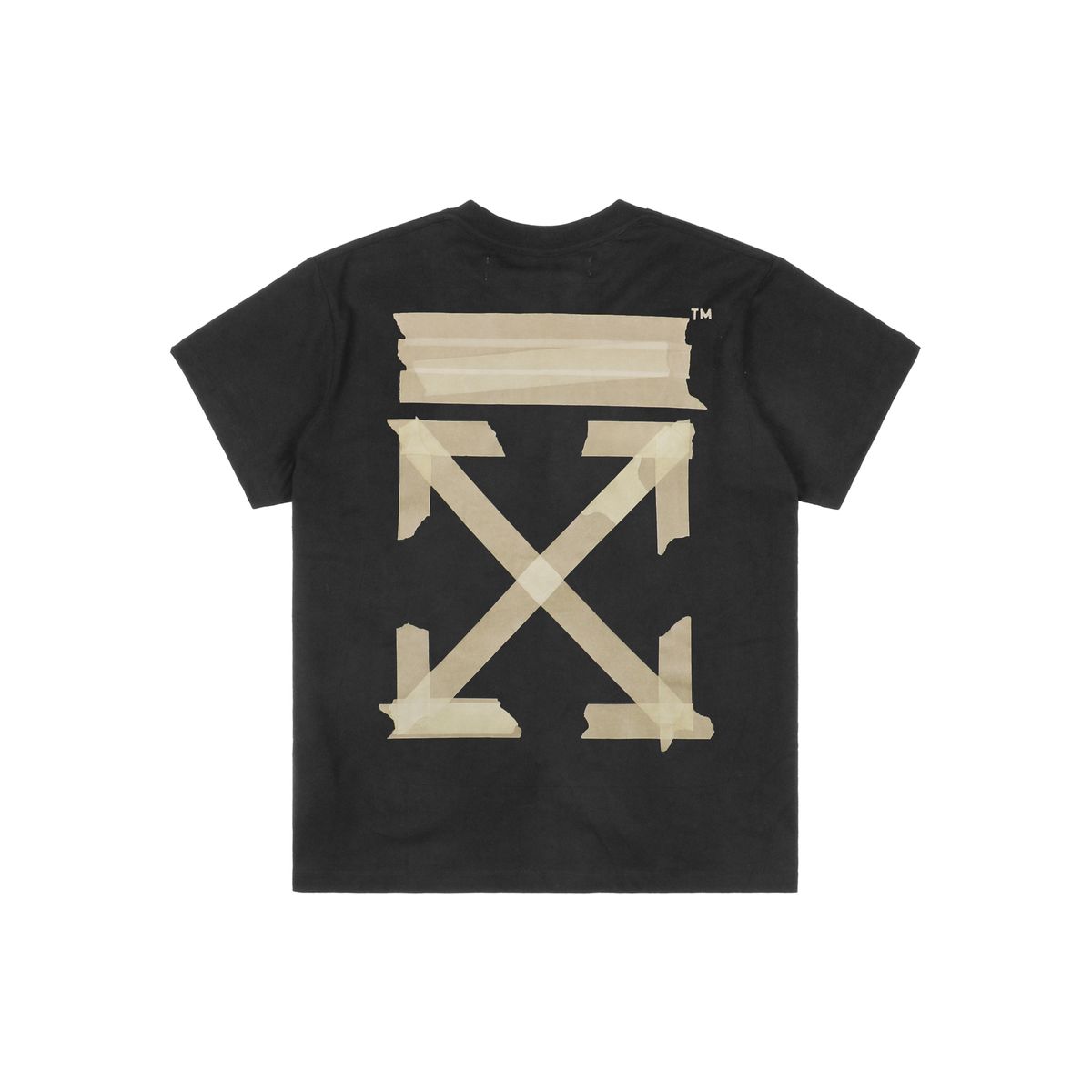 Off-White Yellow Tape Arrow Print T-Shirt | Black Short-Sleeve