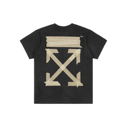 Off-White Yellow Tape Arrow Print T-Shirt | Black Short-Sleeve
