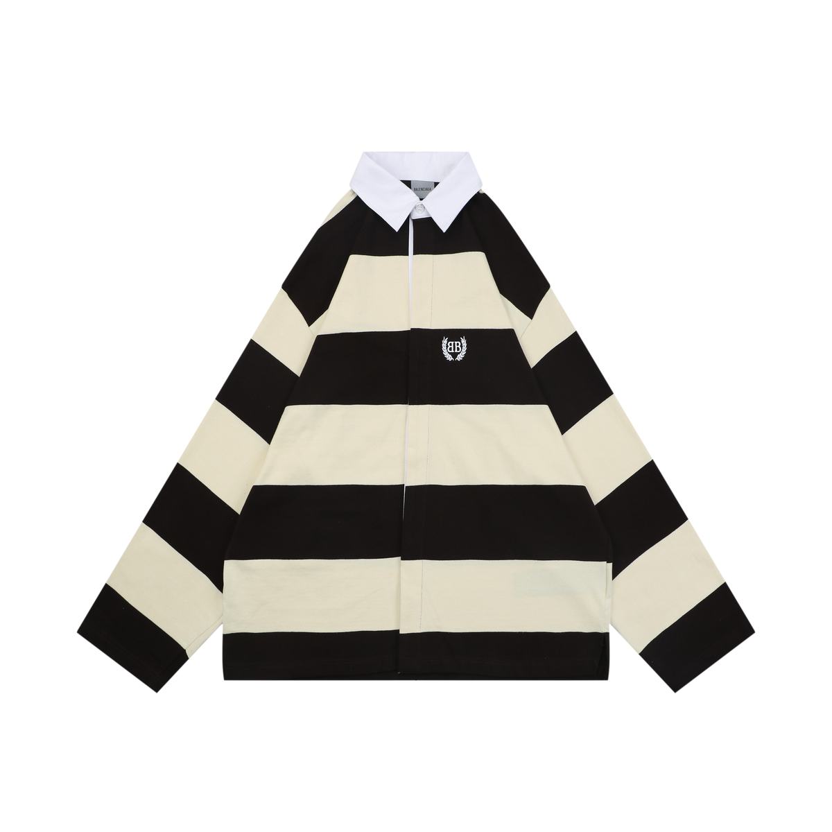 Balenciaga Yellow-Brown Pattern Long-Sleeve Polo