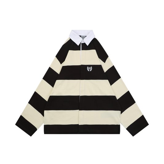 Balenciaga Yellow-Brown Pattern Long-Sleeve Polo