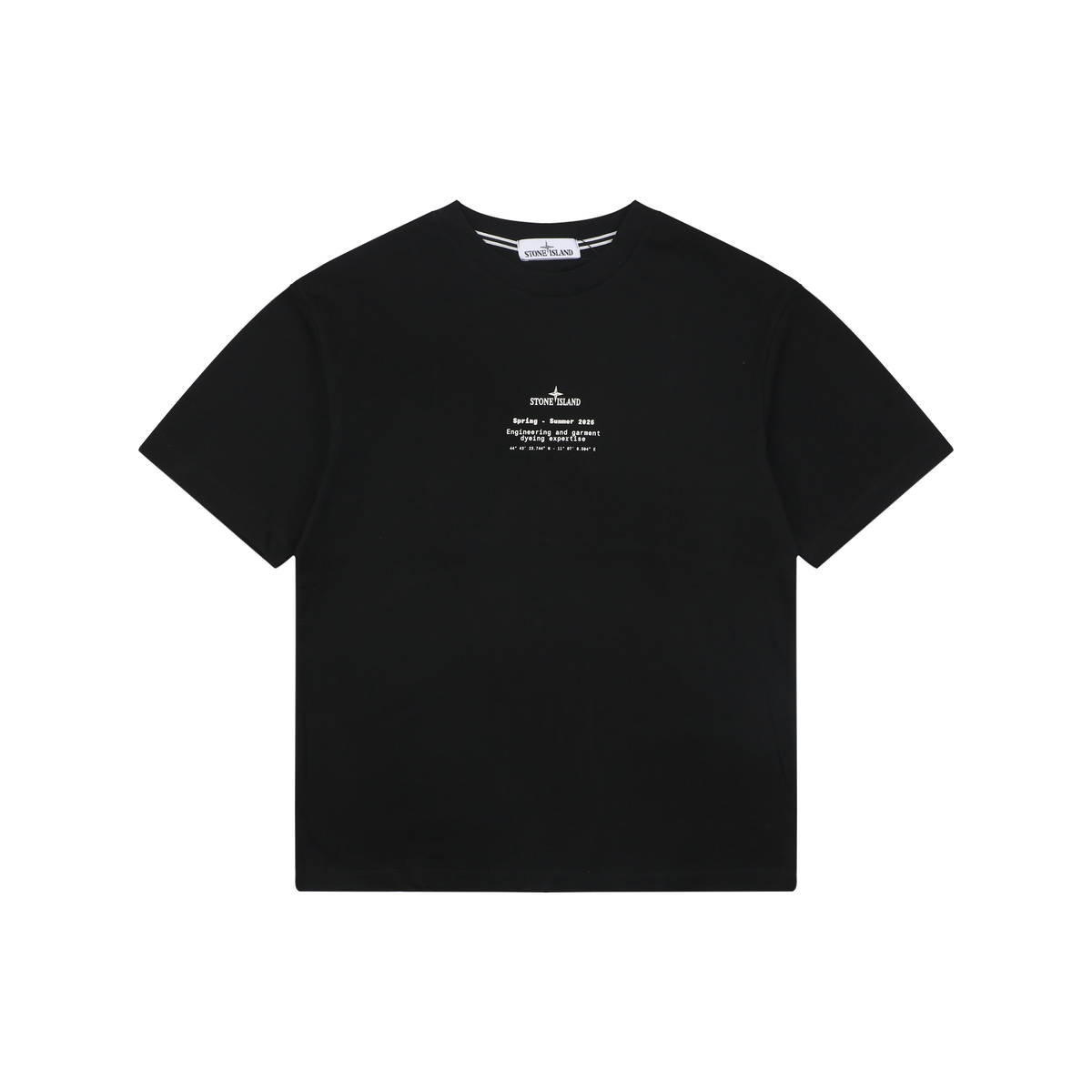 Stone Island Mottled Compass Logo Print T-Shirt | Black