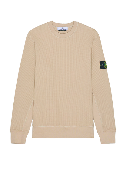 Stone Island Waffle Crew Neck Sweatshirt | Nude