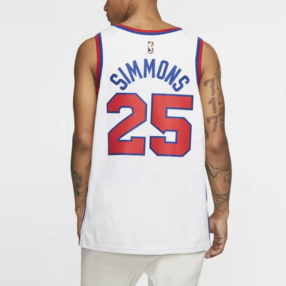 Nike Philadelphia 76ers Simmons #2 White Throwback Swingman Jersey
