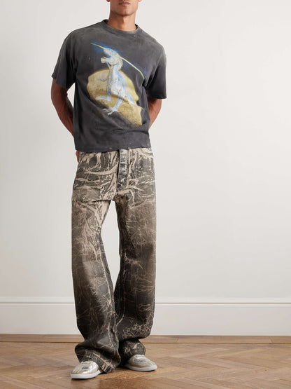 Saint Michael Mechanical T-Rex Print Short-Sleeve T-Shirt