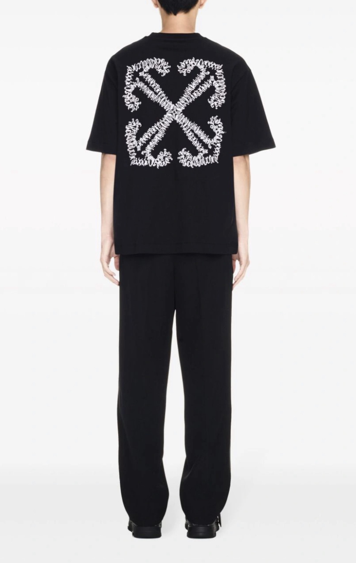 Off-White Wavy Anchor Arrow Embroidery T-Shirt | Short-Sleeve