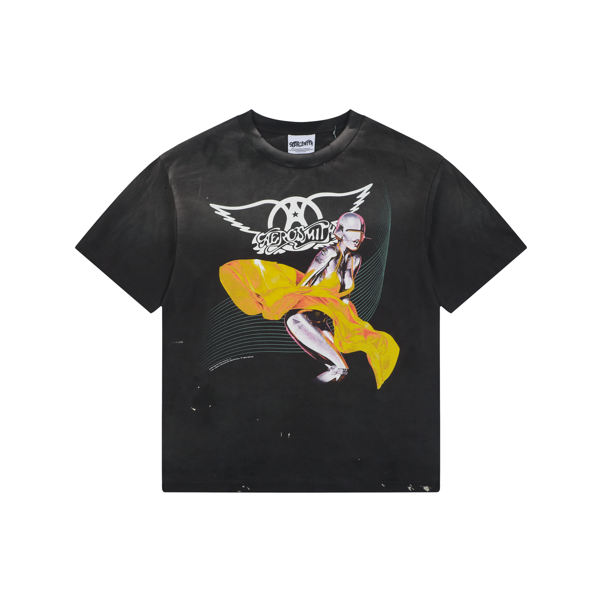 Saint Michael Yellow Dress Mechanical Marilyn Print Short-Sleeve T-Shirt