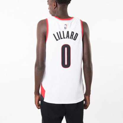 Nike Portland Trail Blazers Damian Lillard Association Edition Swingman Jersey, White Red Black