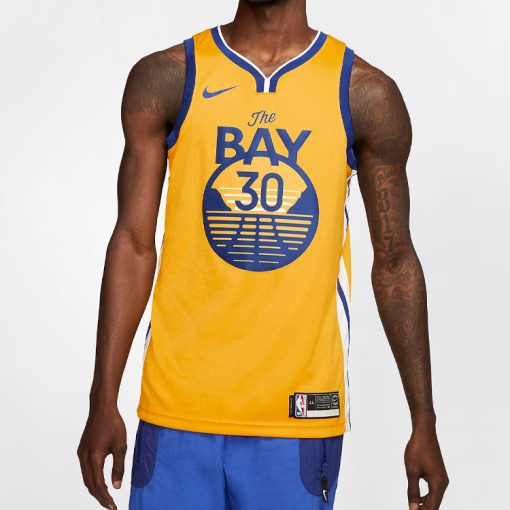Nike Golden State Warriors Stephen Curry Swingman Basketball Jersey, Yellow