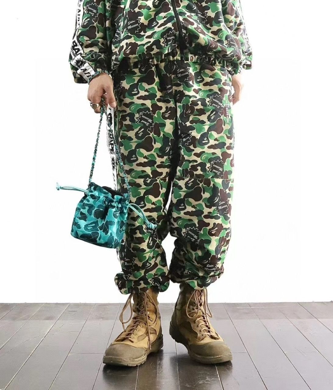 BP × Saint Michael 2026 Green Camouflage Trousers