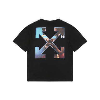 Off-White Gradient Interwoven Arrow Print T-Shirt | Black Short-Sleeve