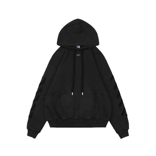 Off-White Saint Matthew & Angel Caravaggio Print Hoodie – Black | Baroque Art Tonal Graphic Oversized Sweatshirt