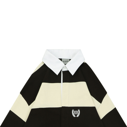 Balenciaga Yellow-Brown Pattern Long-Sleeve Polo