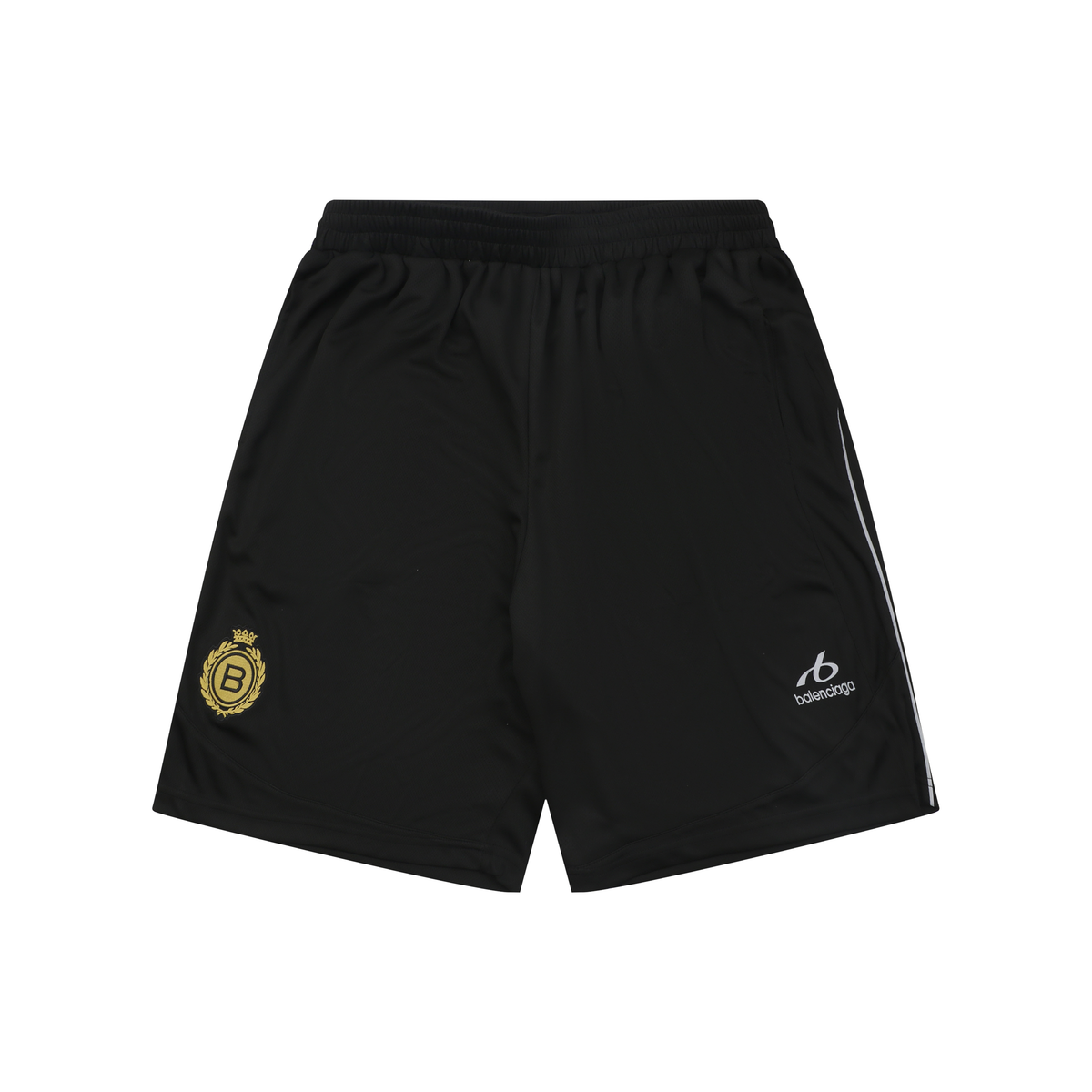 Balenciaga FW26 Logo Patch Jersey Shorts – Men's