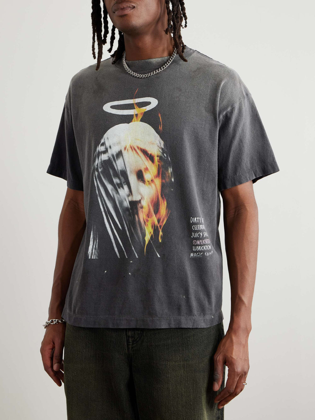 Saint Michael SS25 Angel Veil Madonna Print T-Shirt