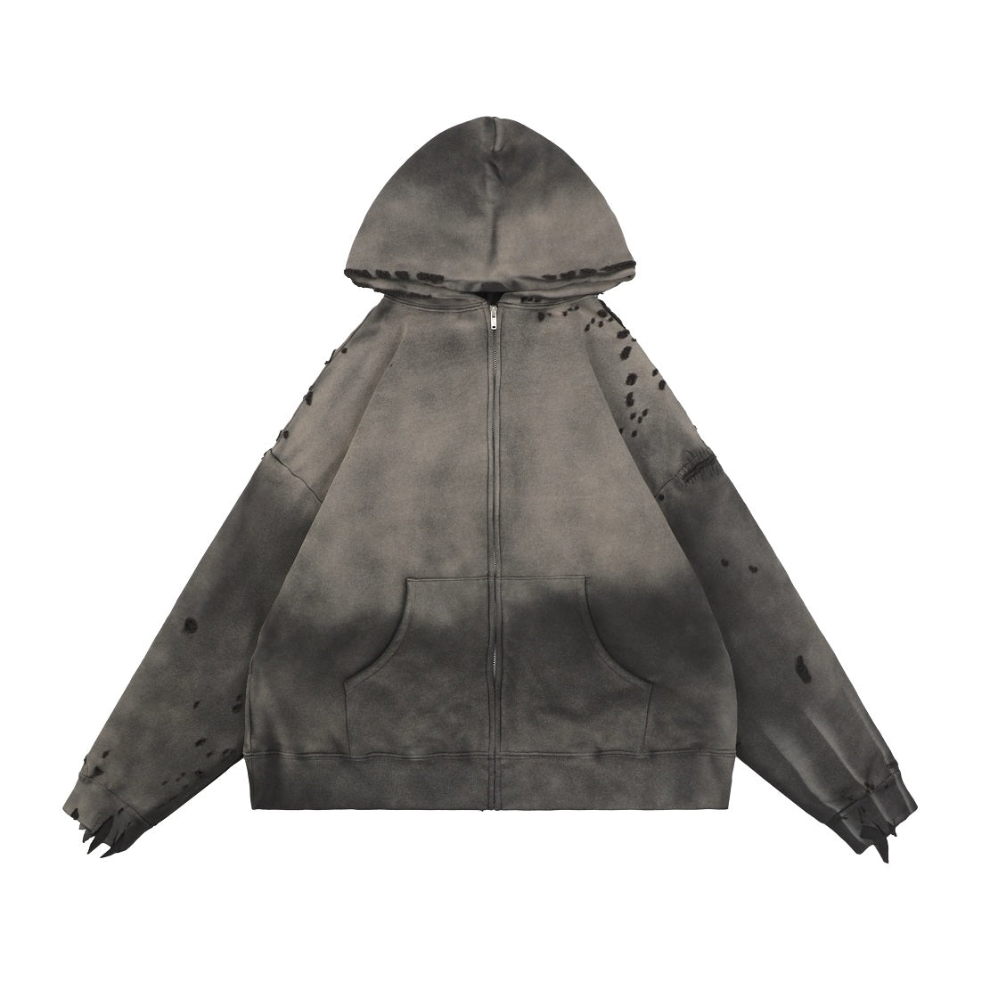 Saint Michael Double-Layer Distressed Waffle-Knit Hoodie