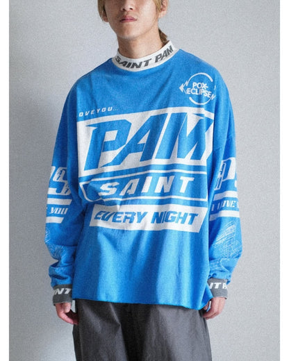 Saint Michael FW25 PAM Racing Printed Long-Sleeve Top