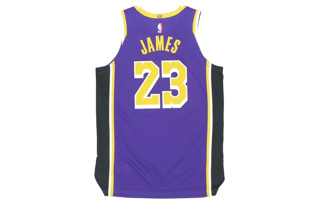 Jordan Brand  Los Angeles Lakers #23 LeBron James Authentic Jersey – Purple | Statement Edition