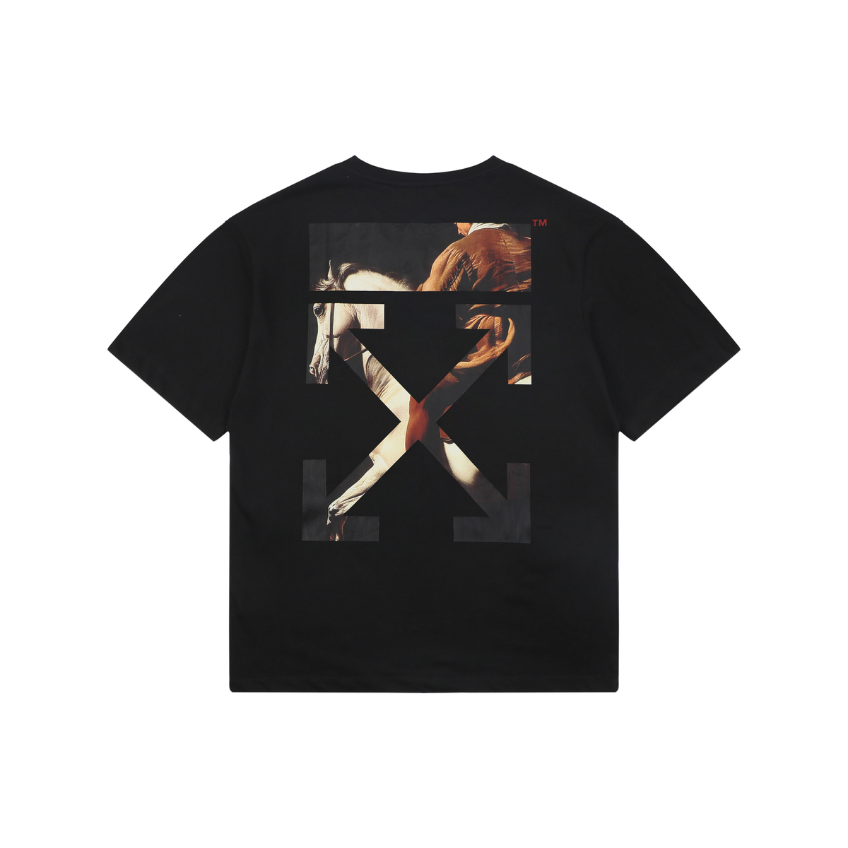 Off-White Horse-Riding Arrow Print T-Shirt | Black Short-Sleeve