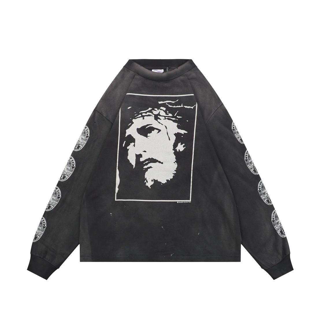 Saint Michael Large Jesus Portrait Print Long-Sleeve T-Shirt