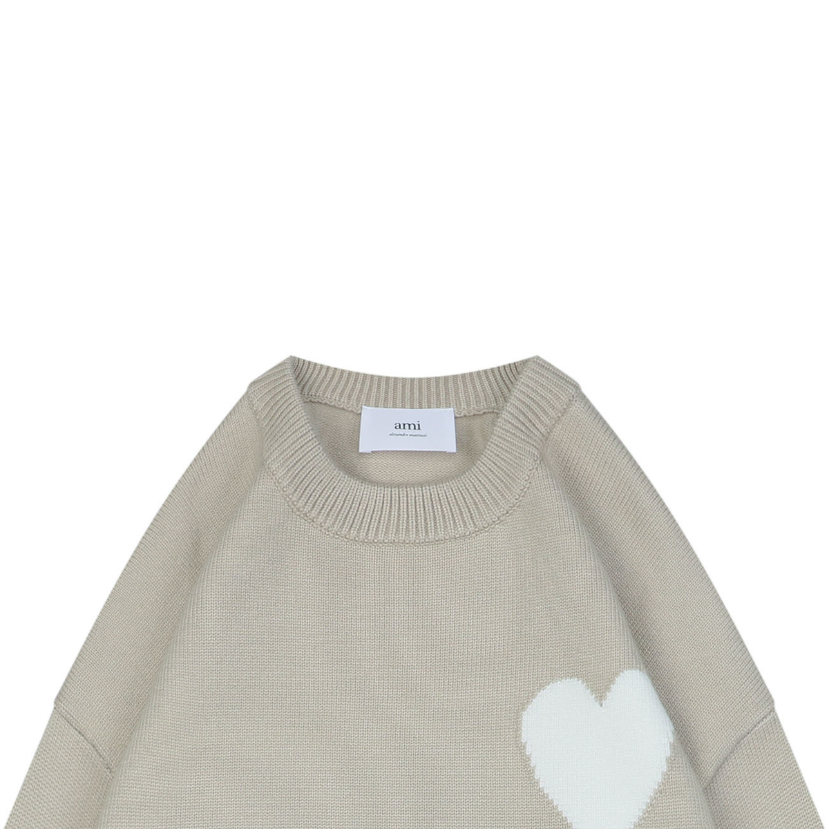 AMI Paris Heart-Jacquard Crew-Neck Sweater | Knit Pullover