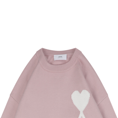 AMI Paris Heart-Jacquard Crew-Neck Sweater