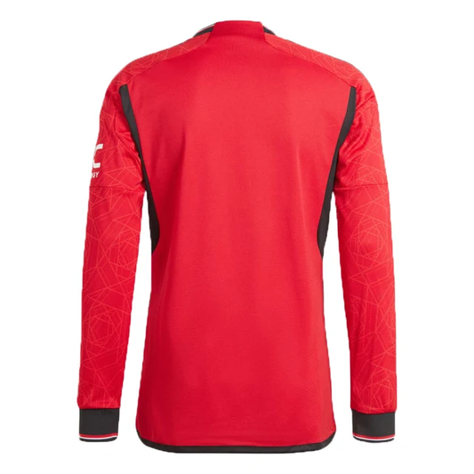 adidas Manchester United 23/24 Long-Sleeve Home Soccer Jersey – Team Collegiate Red