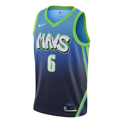 Nike Dallas Mavericks No. 6 Blue SW Fan Edition Basketball Jersey