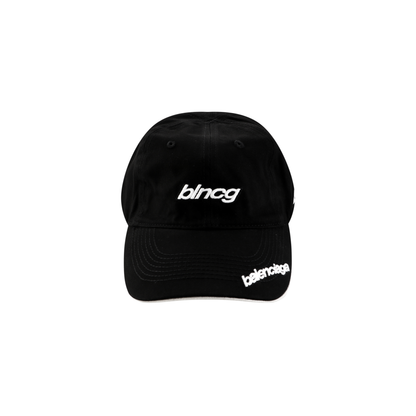 Balenciaga BLNCG Embroidered Cotton Cap – Black