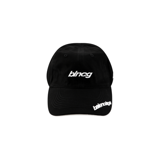 Balenciaga BLNCG Embroidered Cotton Cap – Black