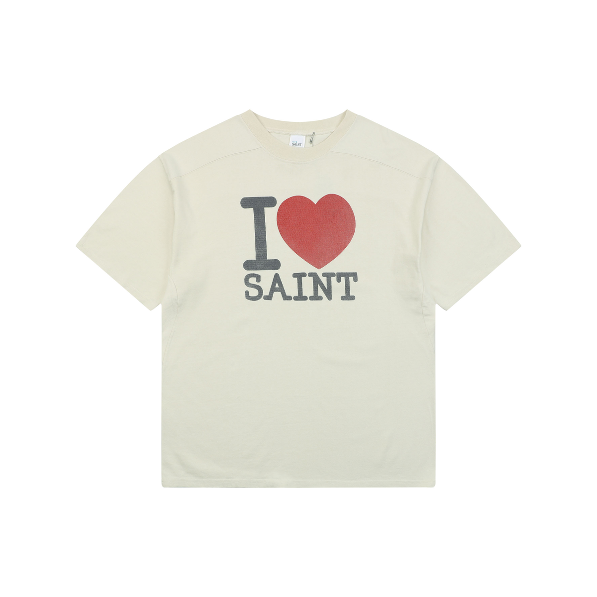Saint Michael I Love SAINT Letter-Print Short-Sleeve T-Shirt