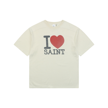 Saint Michael I Love SAINT Letter-Print Short-Sleeve T-Shirt
