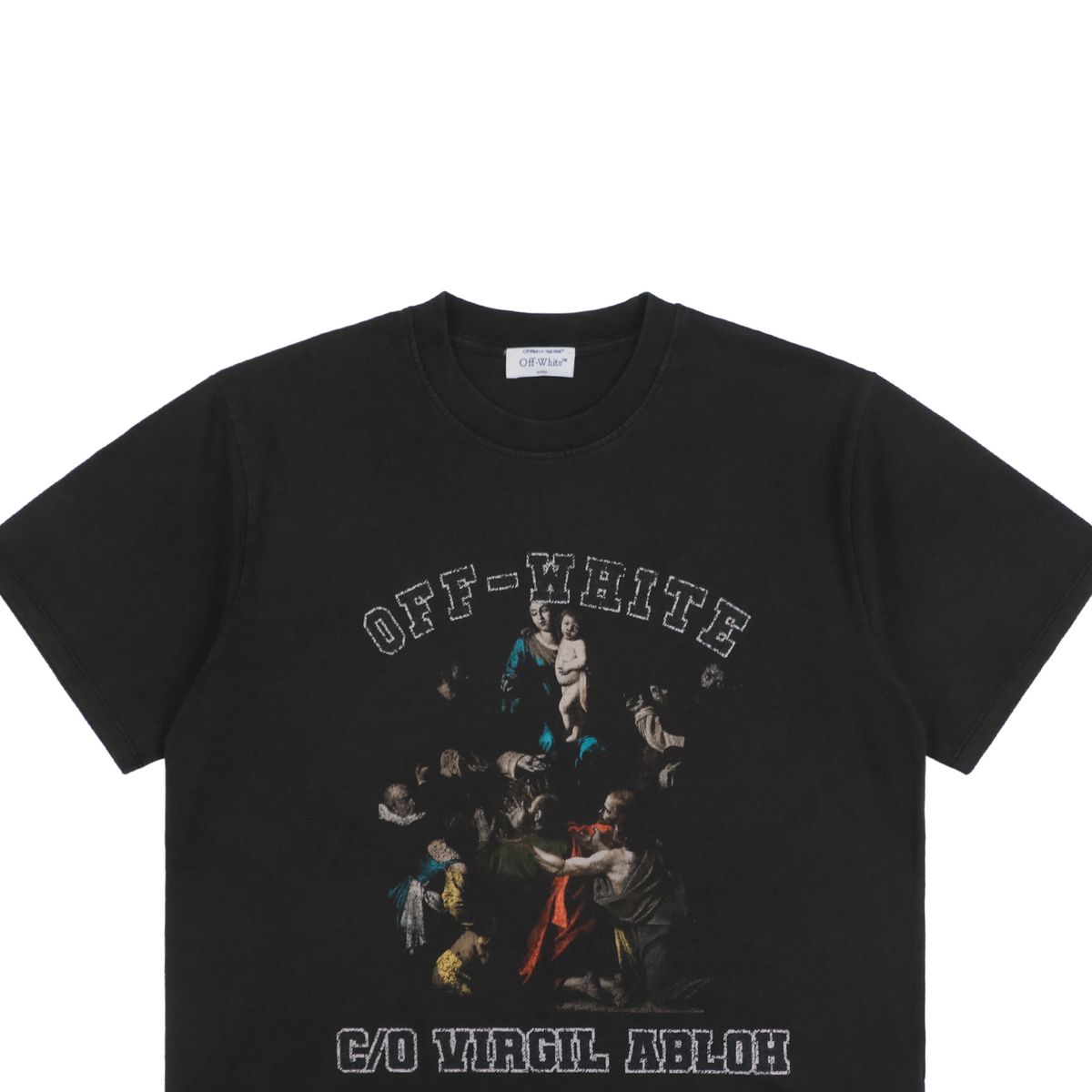 Off-White Madonna Print Washed T-Shirt | Short-Sleeve