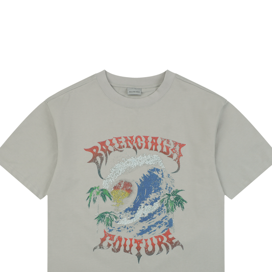 Balenciaga SS26 Vintage Surfer Graphic Knit T-Shirt – Men's