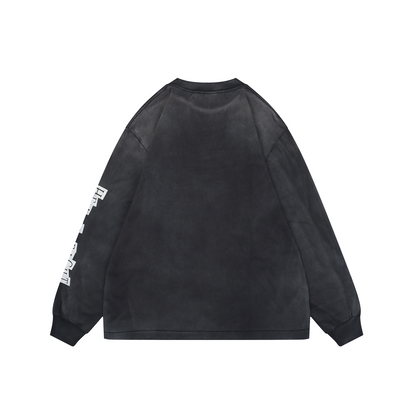 Saint Michael Ram-Headed Demon Print Long-Sleeve Top