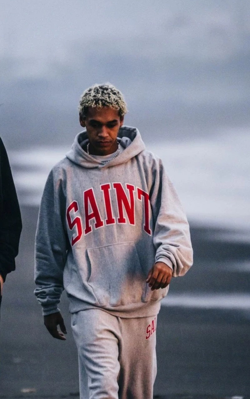 Saint Michael Saint Red Letter Print Hoodie