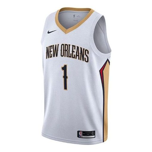 Nike New Orleans Pelicans No. 1 SW Fan Edition Basketball Jersey | White