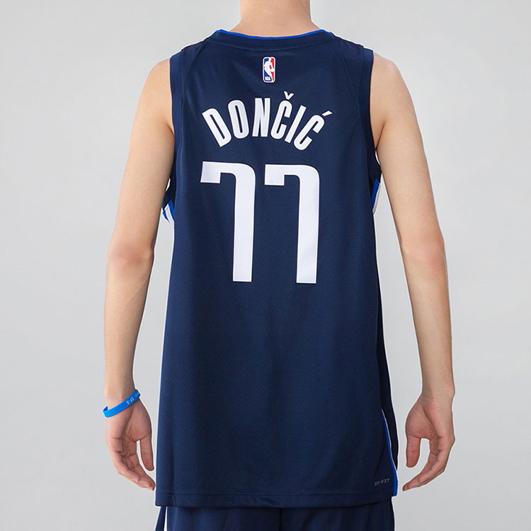 Nike Dallas Mavericks Doncic No. 77 Navy Blue 20–21 SW Fan Edition Basketball Jersey