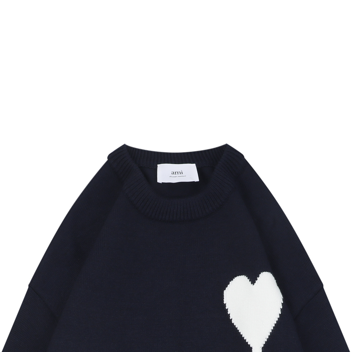 AMI Paris Heart-Jacquard Crew-Neck Sweater | Knit Pullover