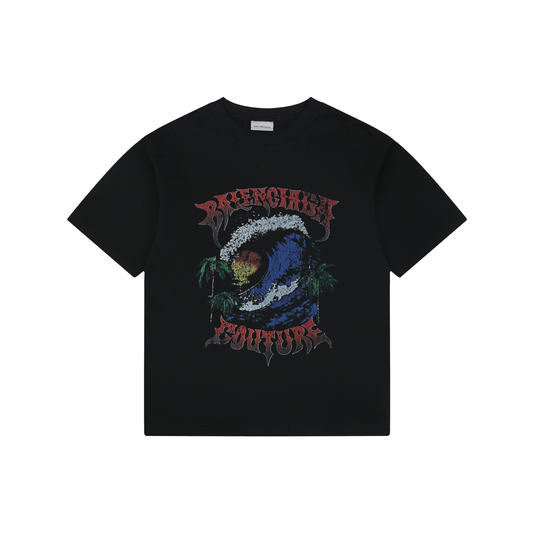 Balenciaga SS26 Vintage Surfer Graphic Knit T-Shirt – Men's